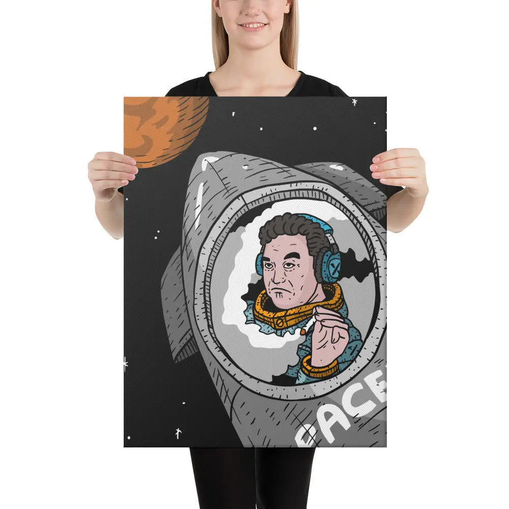 Elon Musk Rides Starship To Mars Art Print Canvas