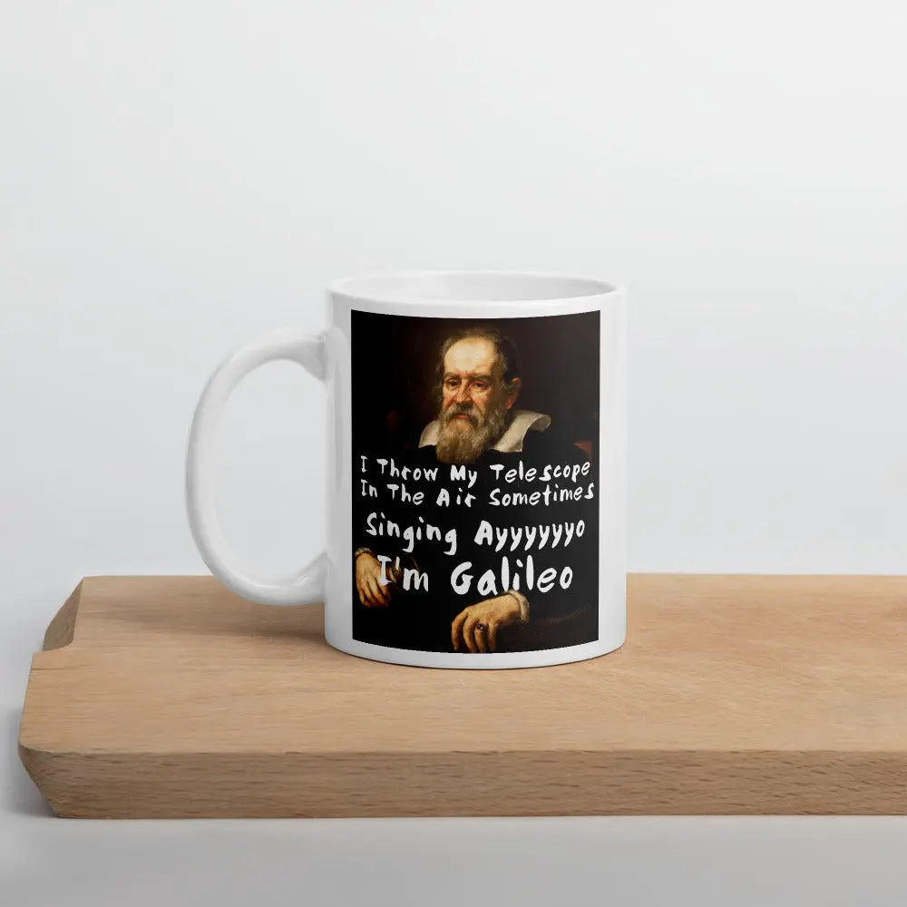 Galileo Funny Coffee Mug White Ceramic Science Meme Joke