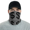 Grey Dollar Sign Face Shield Money Bandana Cash Neck Gaiter Warmer