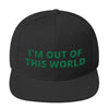 I'm Out Of This World Novelty Space Alien Snapback Hat Embroidered Cap
