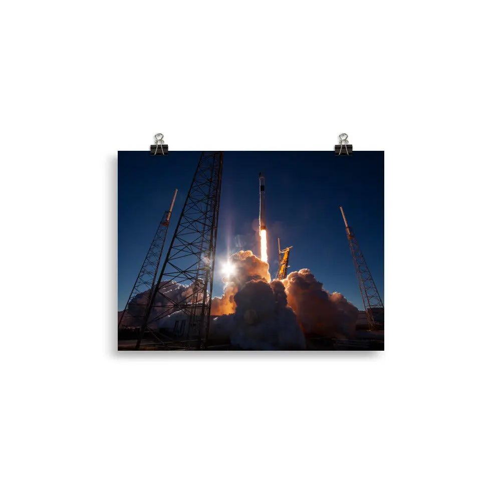 Space X Falcon 9 Block 5 Rocket Launch Pad Poster Print