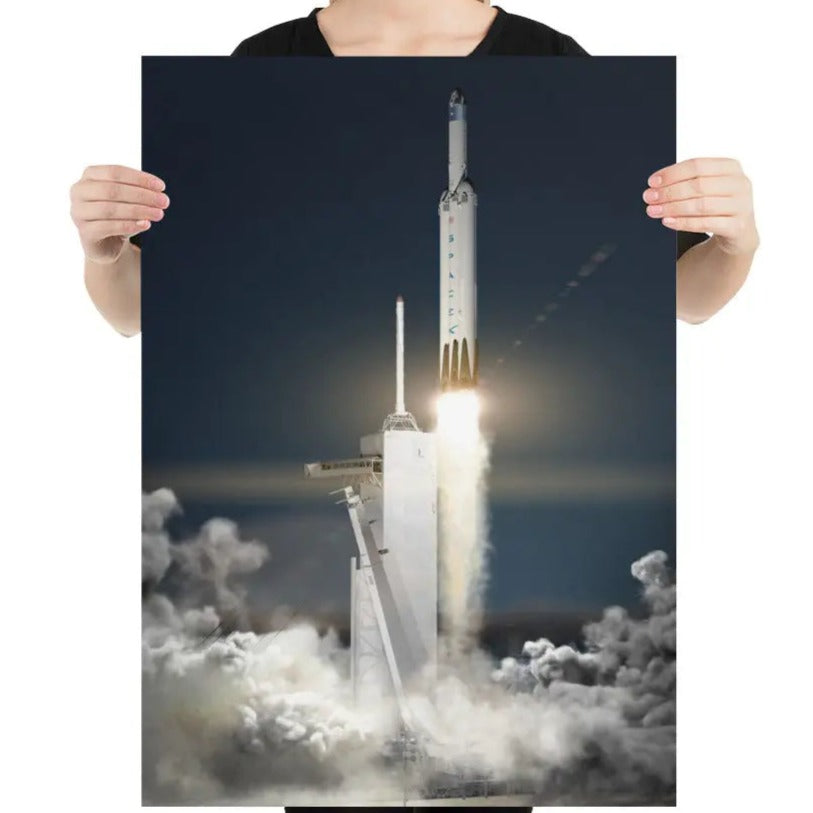 Falcon Heavy Poster SpaceX Launch Print 50 x 70cm