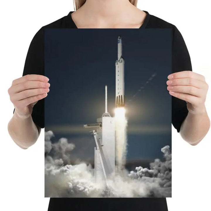 Falcon Heavy Poster SpaceX Launch Print 30 x 40 cm