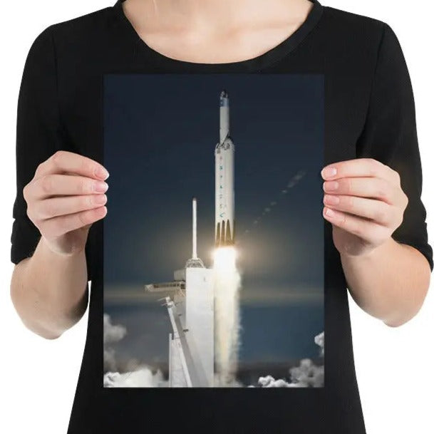 Falcon Heavy Poster SpaceX Launch Print 21 x 30 cm