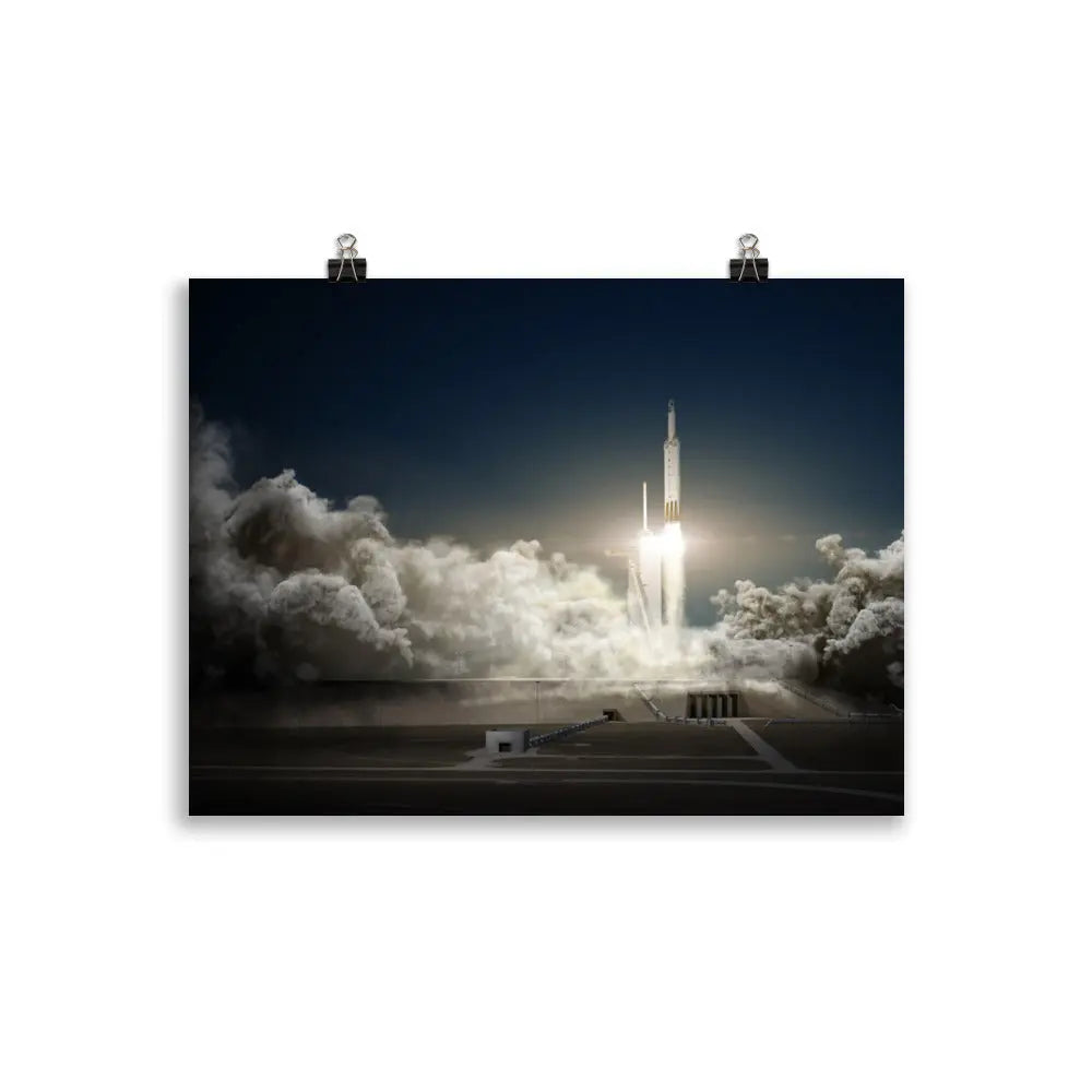 SpaceX Falcon Heavy Posters | Rocket Launch Print | Space X Wallart