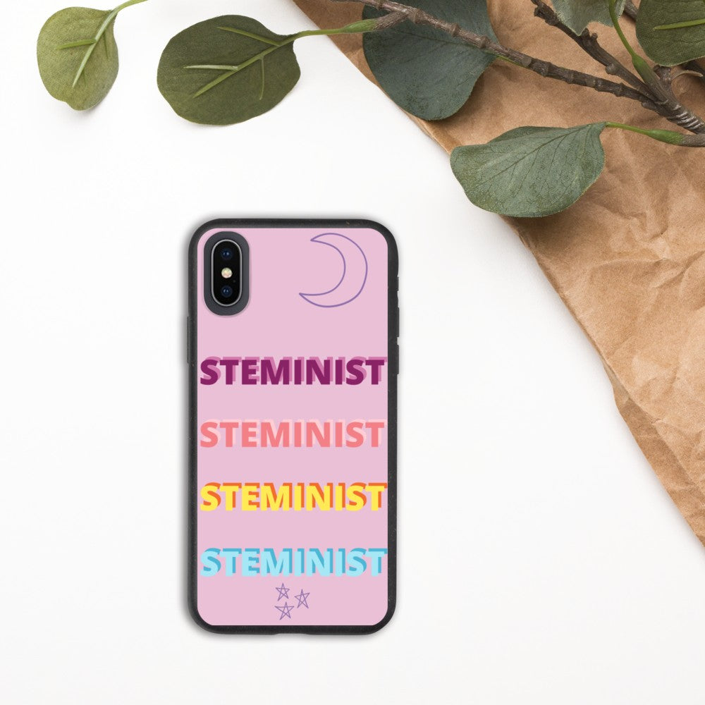 Steminist Biodegradable iPhone Case Female Scientist Eco Science Phone Cover