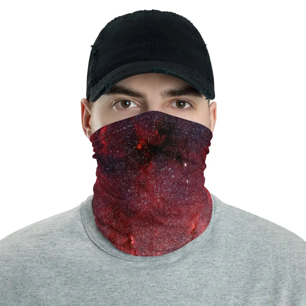 Unisex Neck Gaiter Face Mask Red Space Galaxy Face Shield Bandanna Neck Warmer Cover